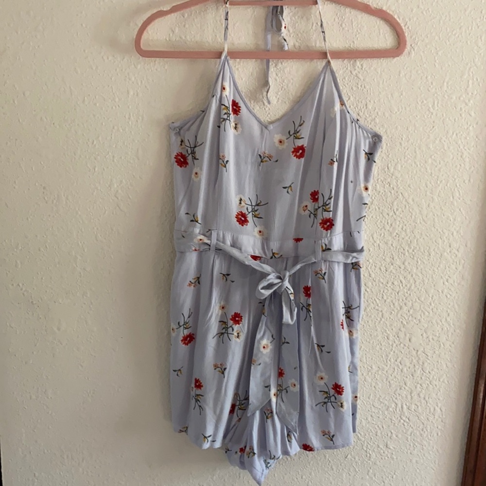 Hollister Blue floral romper